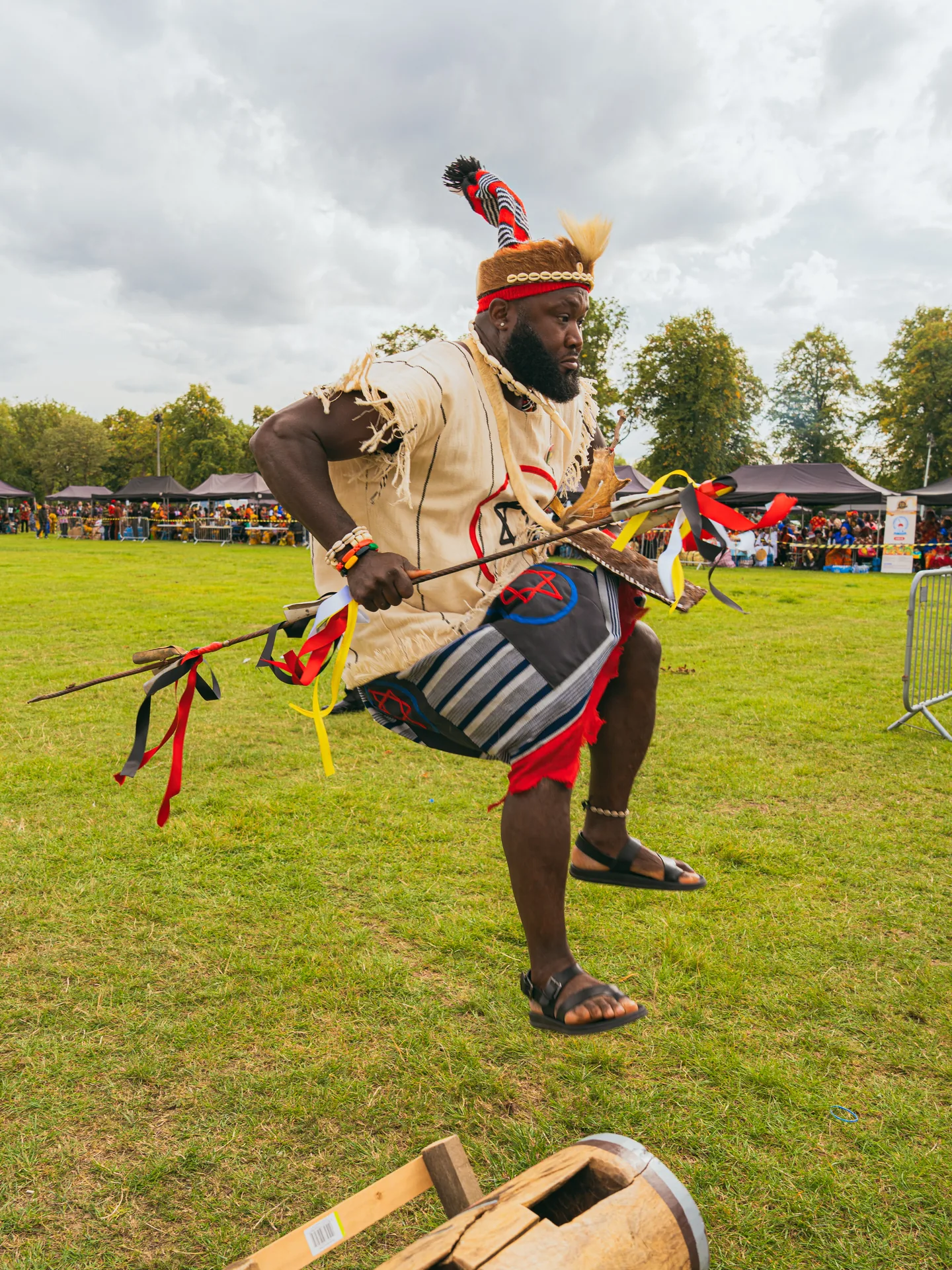 Cultural dancer performing on the festival field